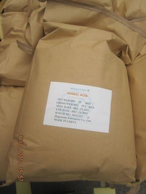 Ácido sorbico de qualidade alimentar C6H8O2 Antiséptico eficaz CAS 110-44-1 para padrões elevados