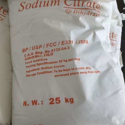Citrato de sódio de qualidade alimentar Na3C6H5O7 com certificação ISO e CAS 68-04-2