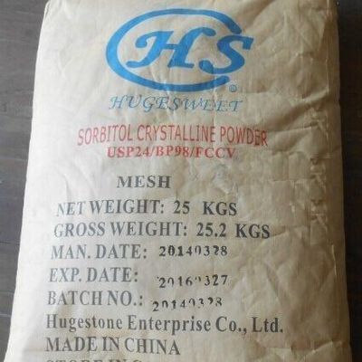 Adoçante de qualidade alimentar Sorbitol C6H14O6 CAS 50-70-4 com e Densidade 1,489 g/cm3
