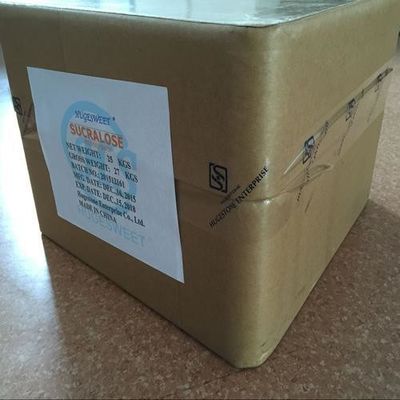 Adoçante sucralose em pó de cor branca a branca